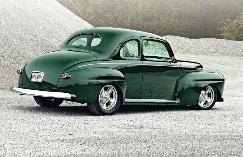 Green Vintage Car — Calm, Photograph, Gravel