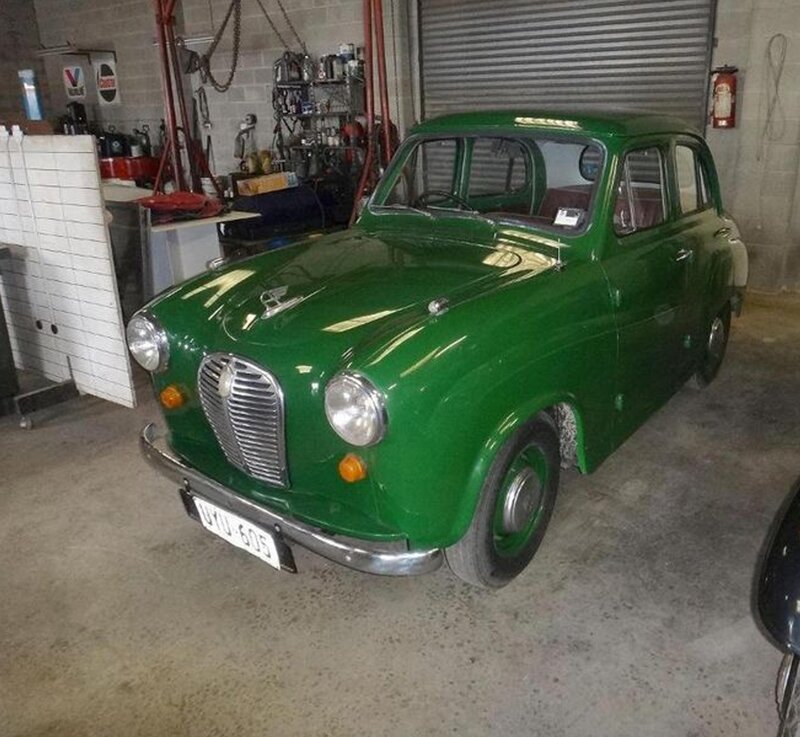 Green Vintage Car — Neutral, Photograph, Garage