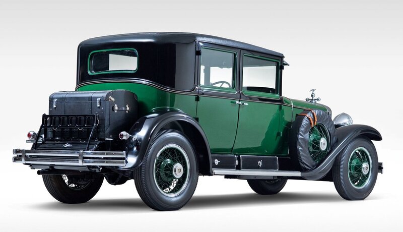 Green Vintage Car — Neutral, Photograph, Spare Tire