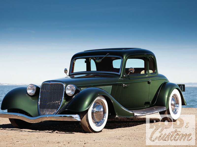 Green Vintage Car — Serene, Afternoon, Photograph, Sea