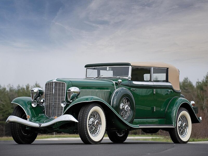 Green Vintage Car — Serene, Afternoon, Photograph, Sky, Trees