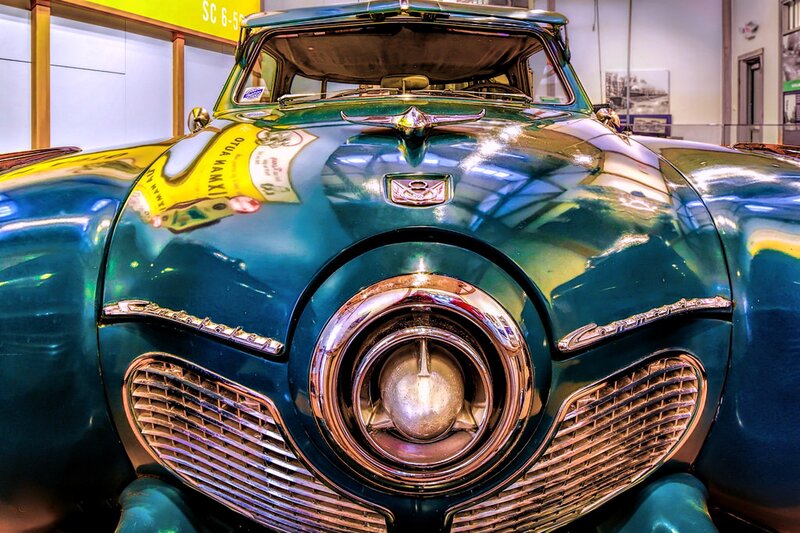 Green Vintage Car — Teal, Dramatic