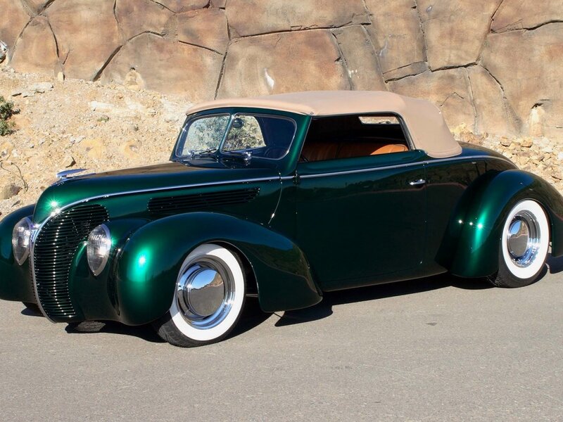 Green Vintage Convertible — Dramatic, Afternoon