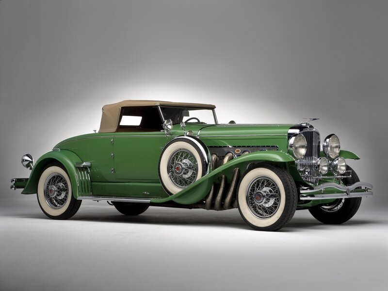 Green Vintage Convertible — Dramatic, Photograph, Convertible Top