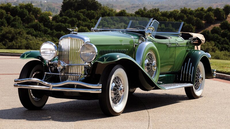 Green Vintage Convertible — Serene, Afternoon