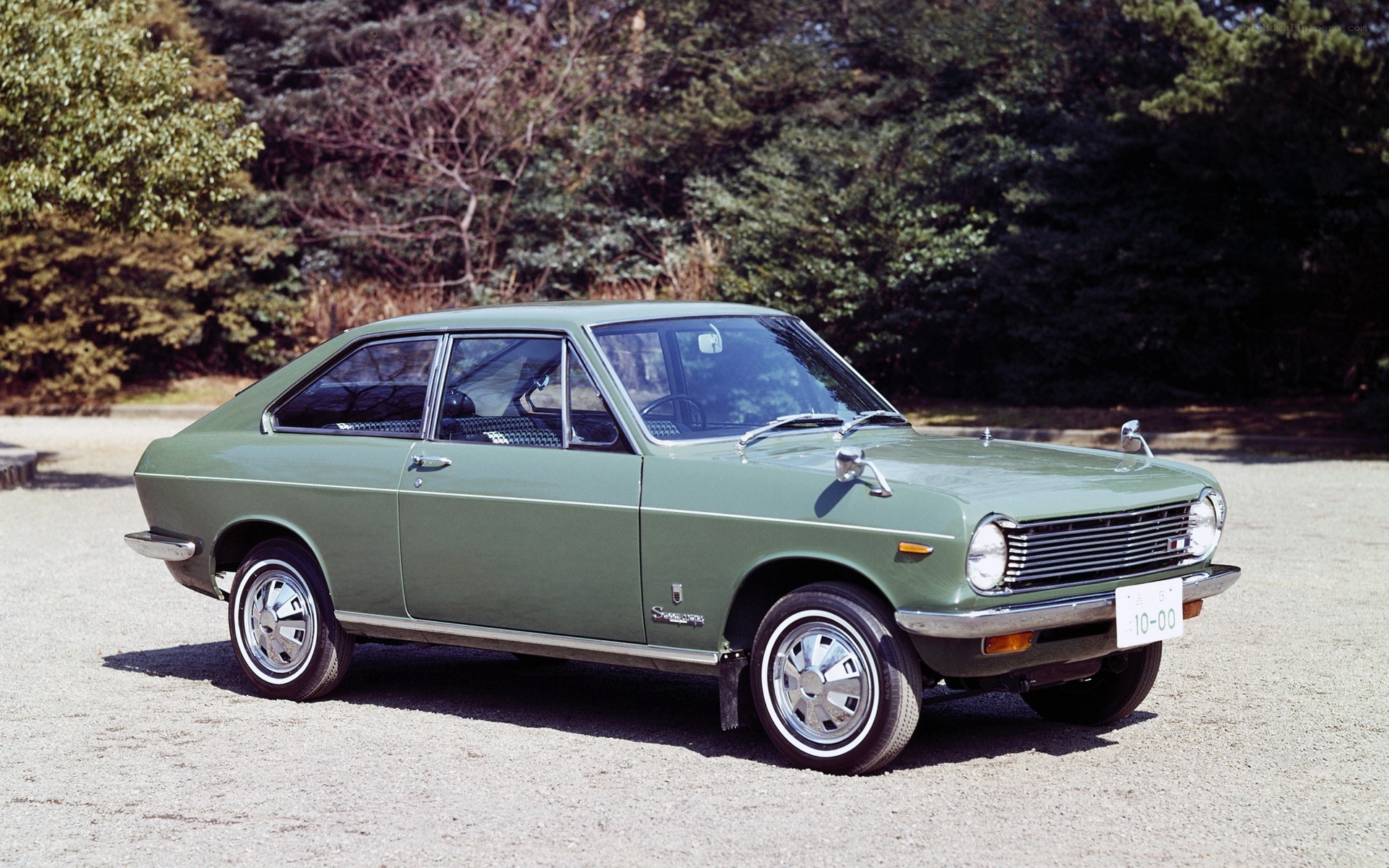 green vintage coupe car