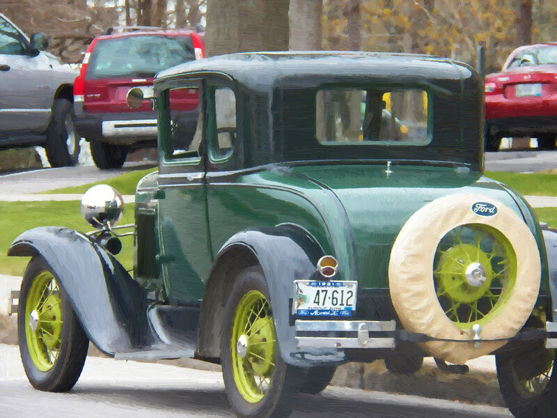 Green Vintage Ford Car — Calm