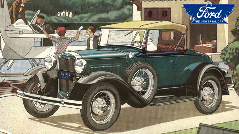Green Vintage Ford Car