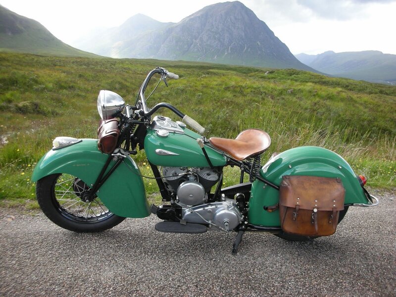 Green Vintage Motorcycle — Serene