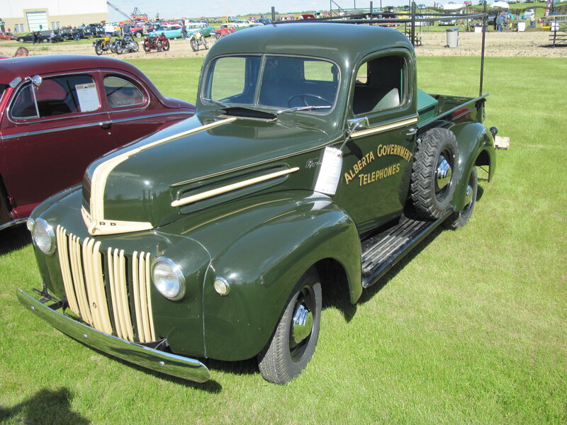 Green Vintage Pickup Truck — Calm, Afternoon, Photograph, Car Show