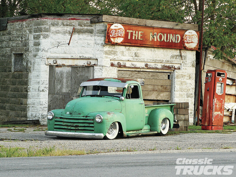 Green Vintage Pickup Truck — Rustic