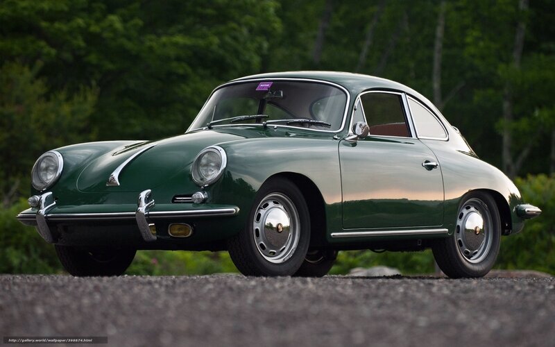 Green vintage Porsche 356