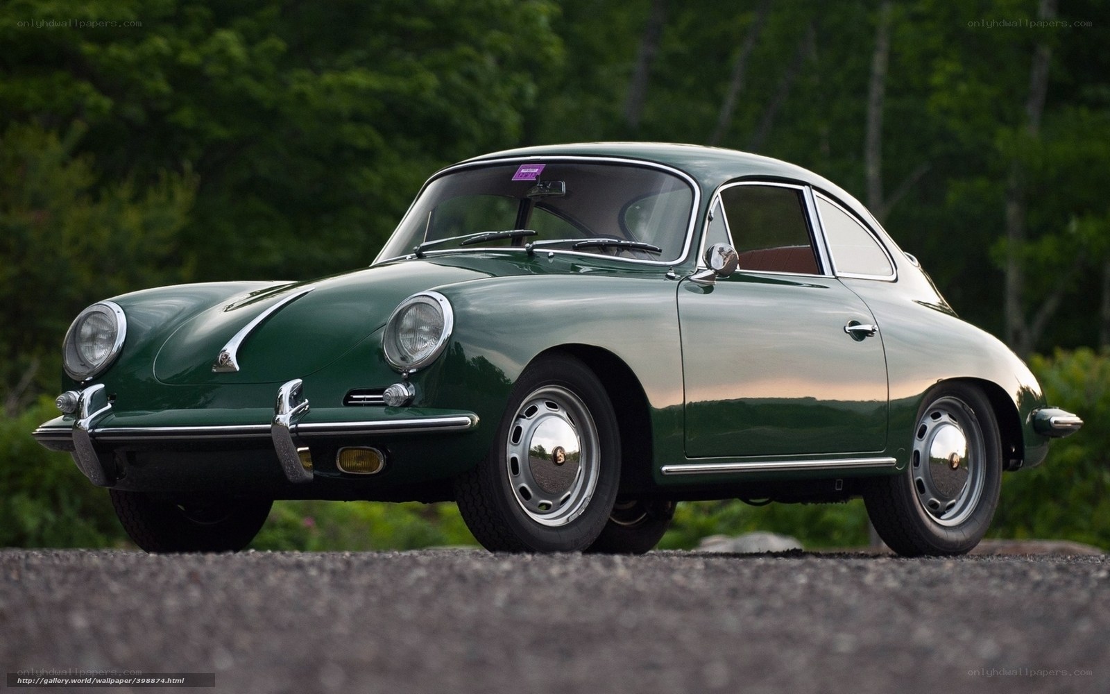 Green vintage Porsche 356