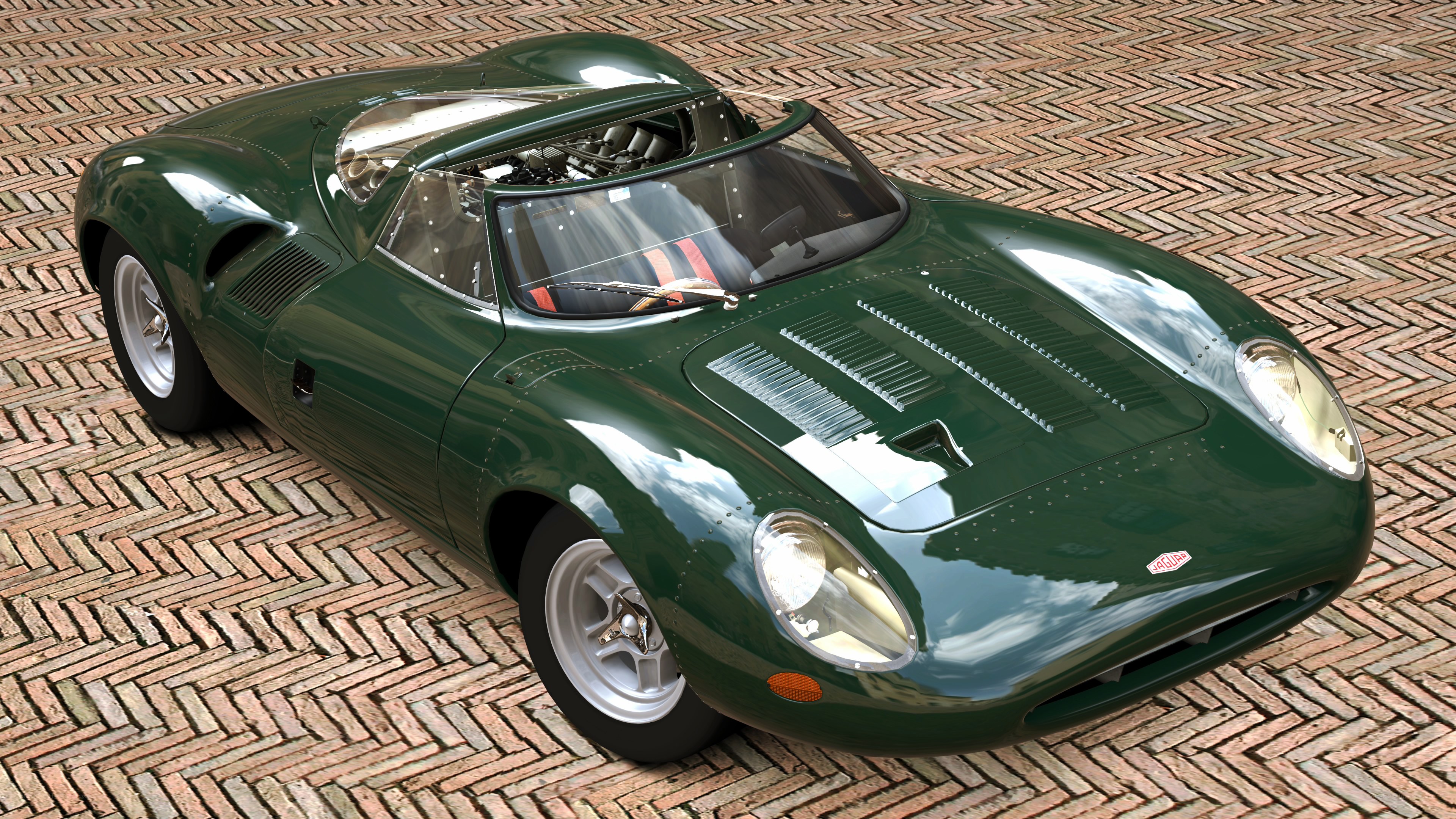 Green vintage race car