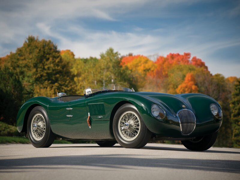 Green Vintage Race Car — Serene, Autumn, Photograph, Trees