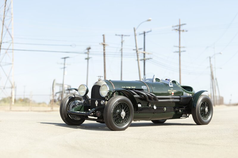 Green vintage racing car