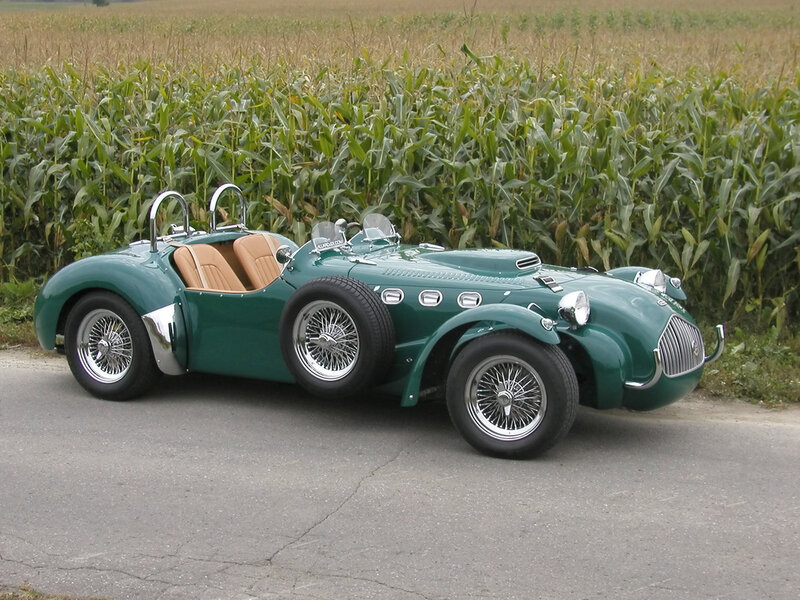 Green vintage roadster car