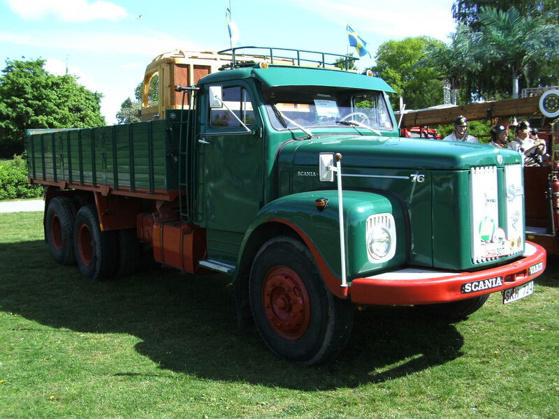 Green vintage Scania truck