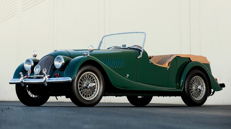 green vintage sports car