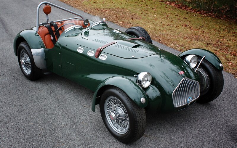 green vintage sports car