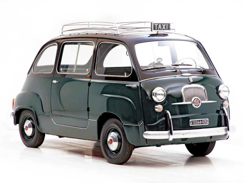 Green Vintage Taxi Car