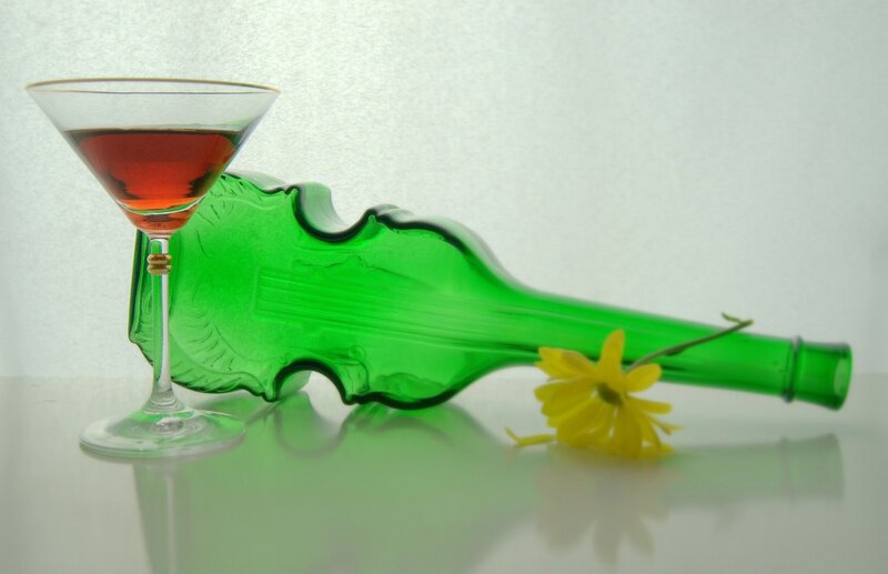 Green Violin Bottle