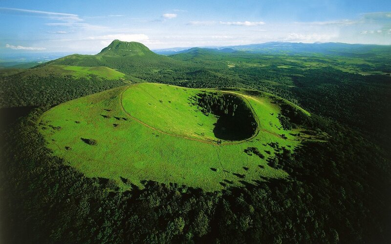 Green Volcanic Crater — Serene