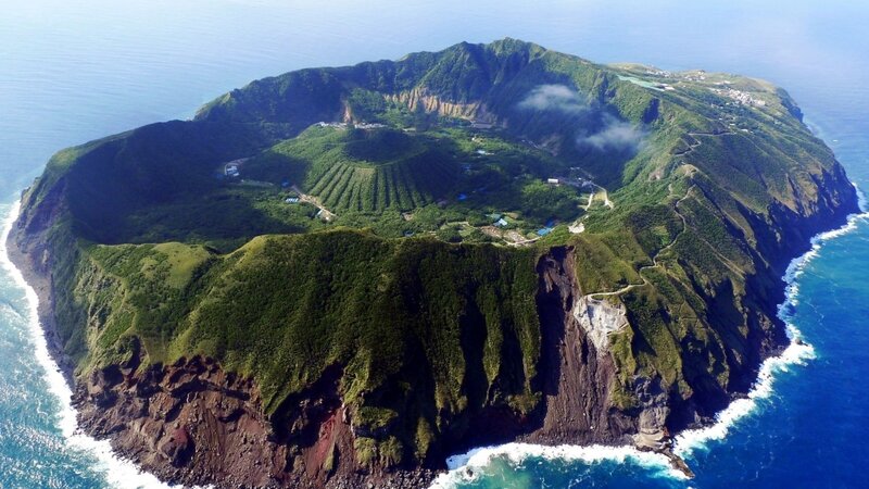 Green Volcanic Island — Serene, Afternoon, Photograph, Ocean