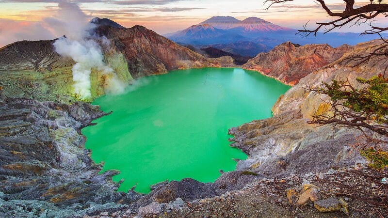 Green Volcanic Lake