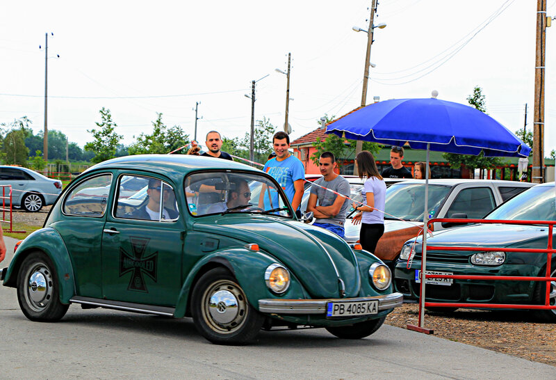 Green Volkswagen Beetle — Outdoor, Afternoon