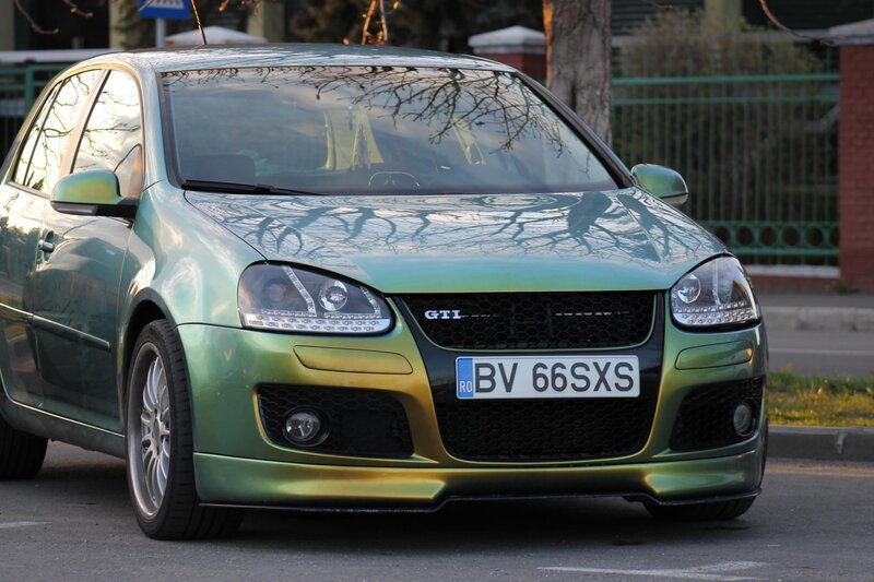 green volkswagen golf gti