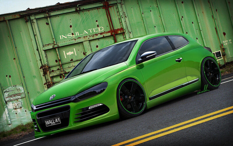 green volkswagen scirocco