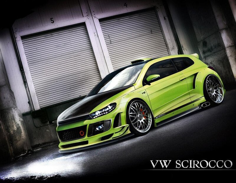 green volkswagen scirocco