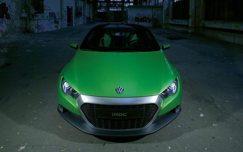 Green Volkswagen Scirocco — Dramatic, Night