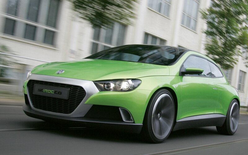 Green Volkswagen Scirocco — Dynamic, Afternoon