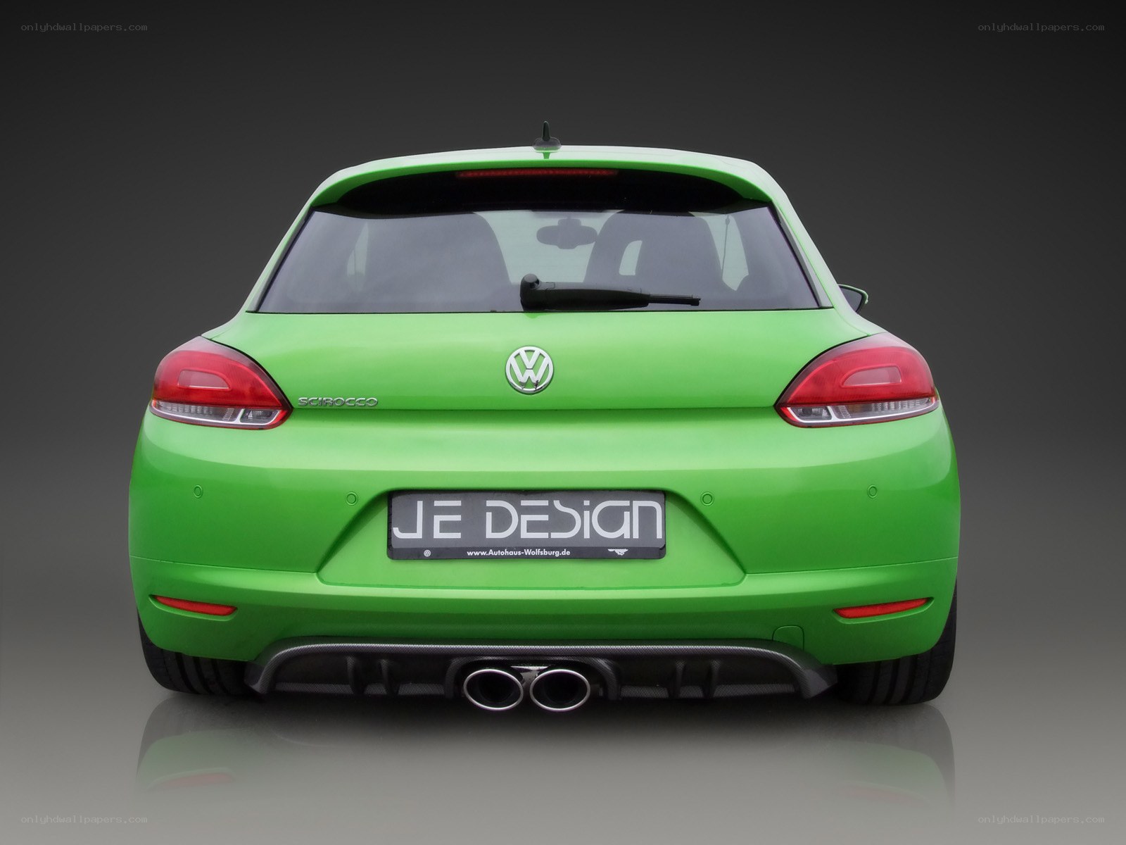 Green Volkswagen Scirocco rear view