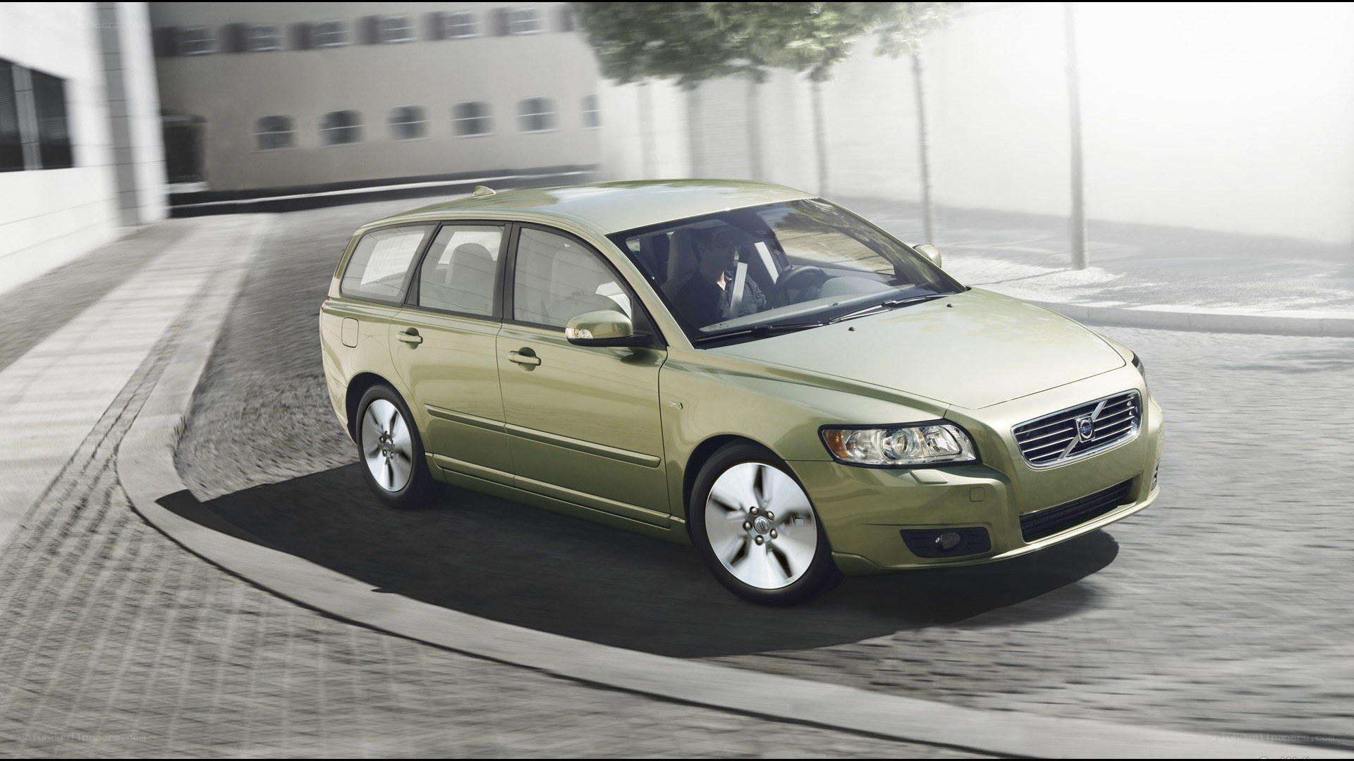 green volvo station wagon