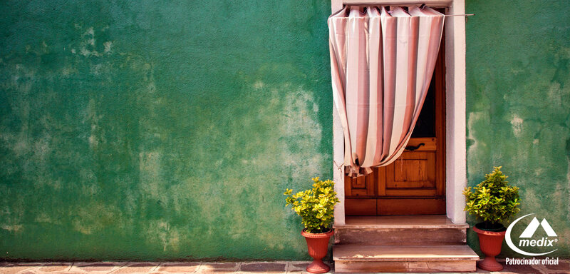 Green Wall with Door