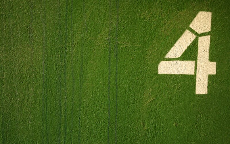 green wall with number four