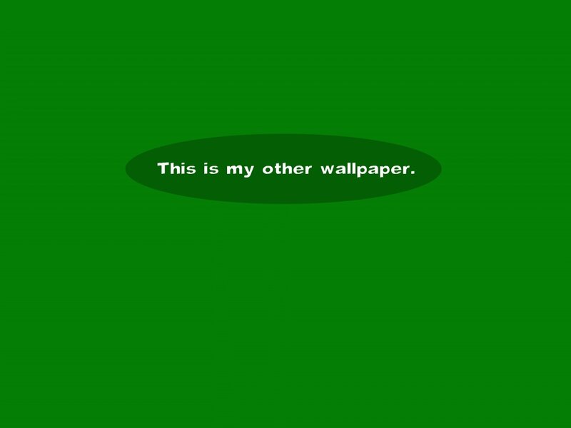 green wallpaper with text