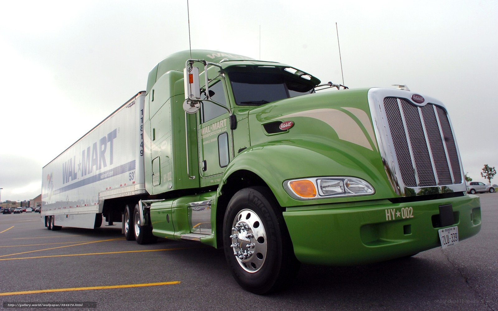 Green Walmart semi-truck
