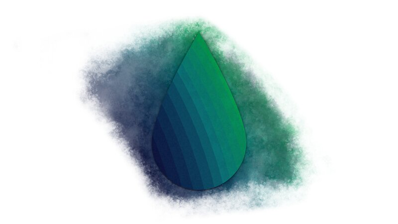 Green Water Droplet — Calm