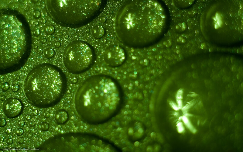 Green Water Droplets — Abstract