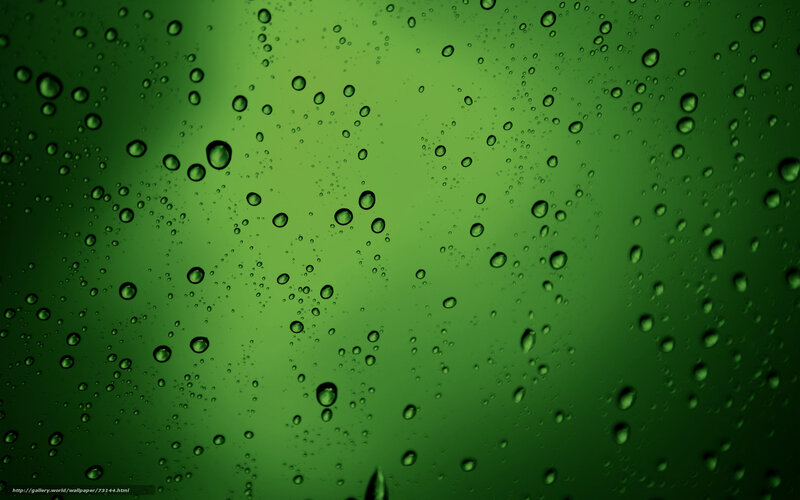 green water droplets on glass