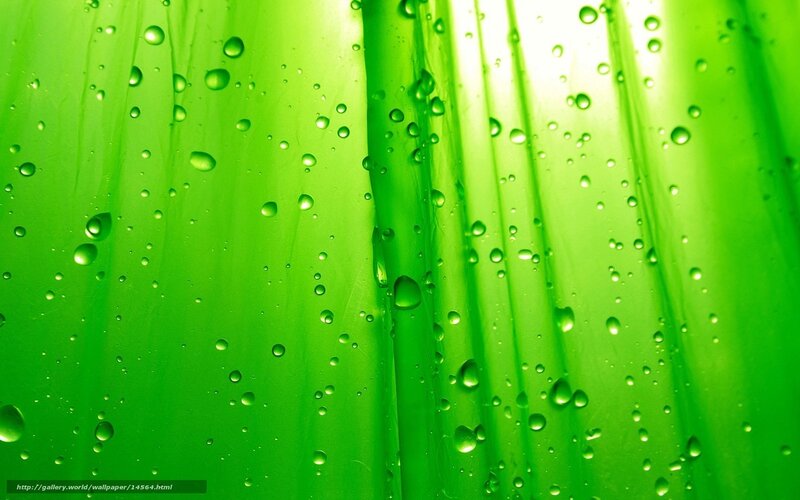 green water droplets on surface
