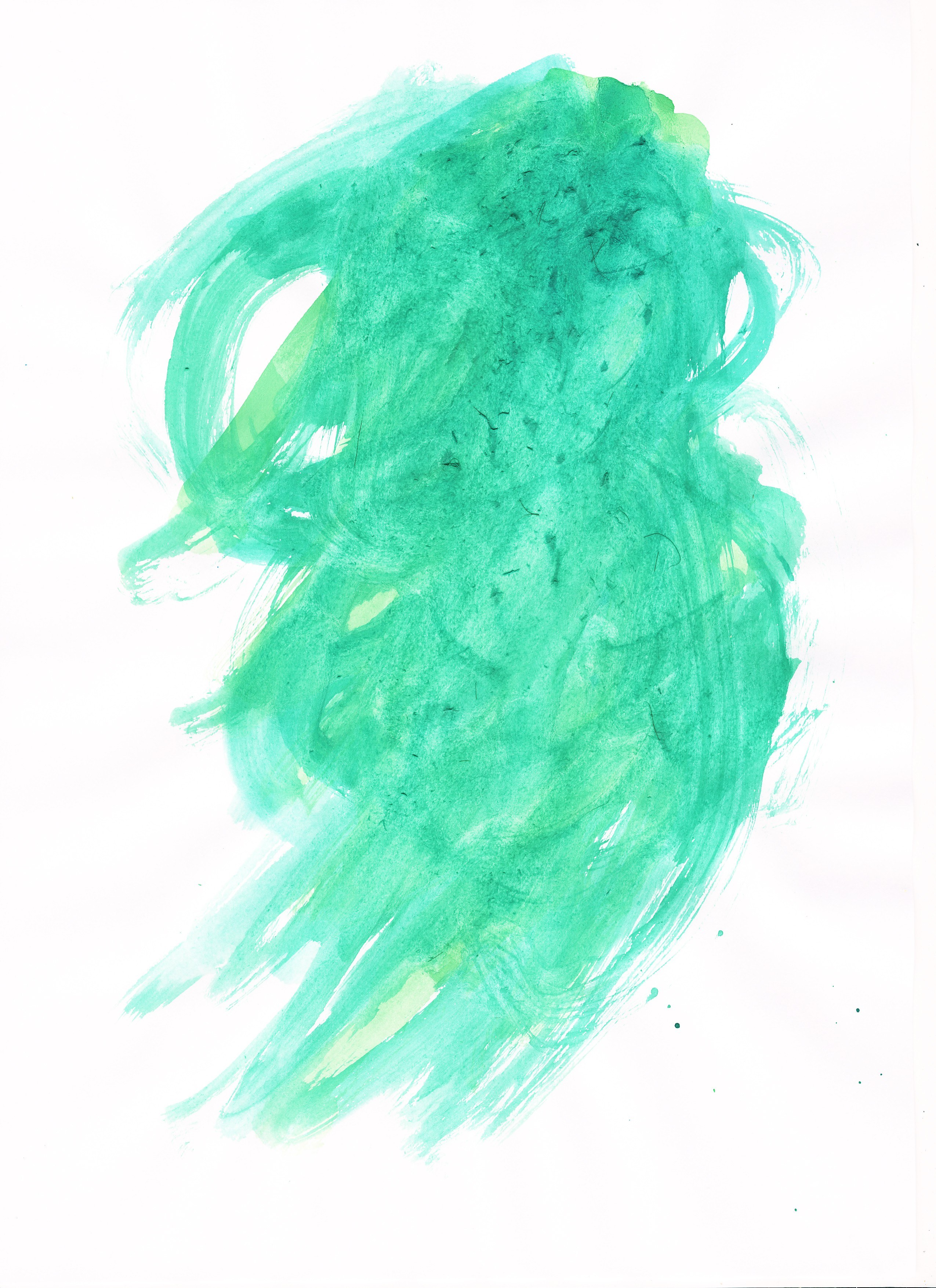 green watercolor abstract