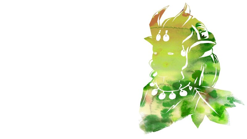 Green Watercolor Character
