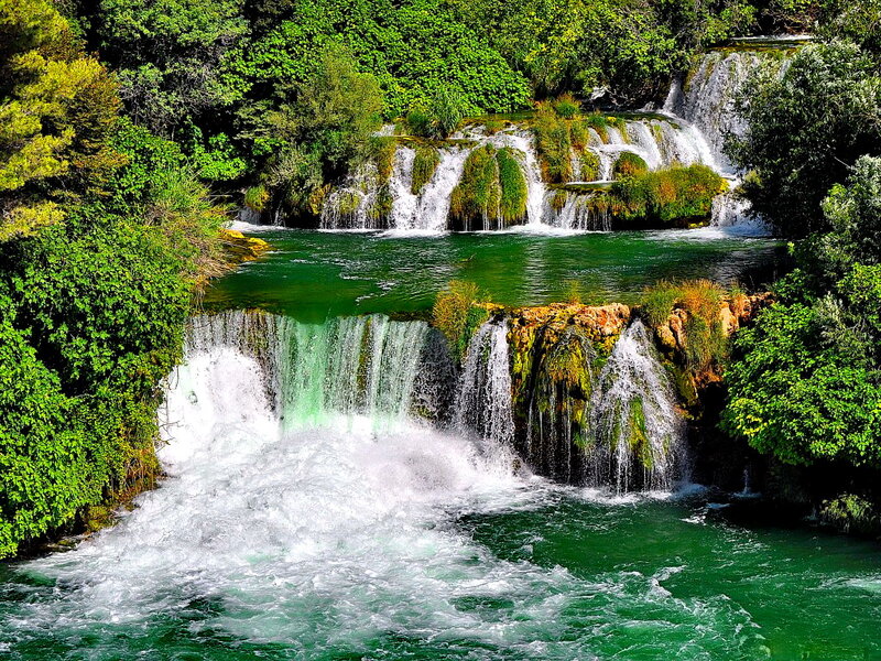 Green Waterfall Cascade