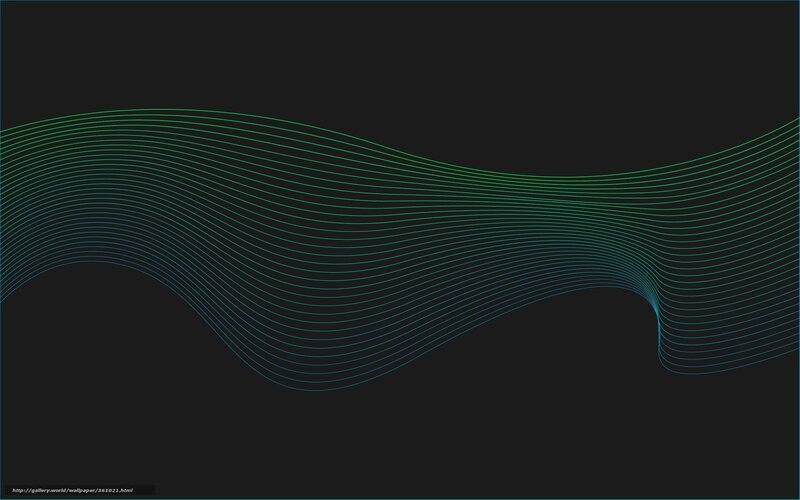 Green wave lines on black