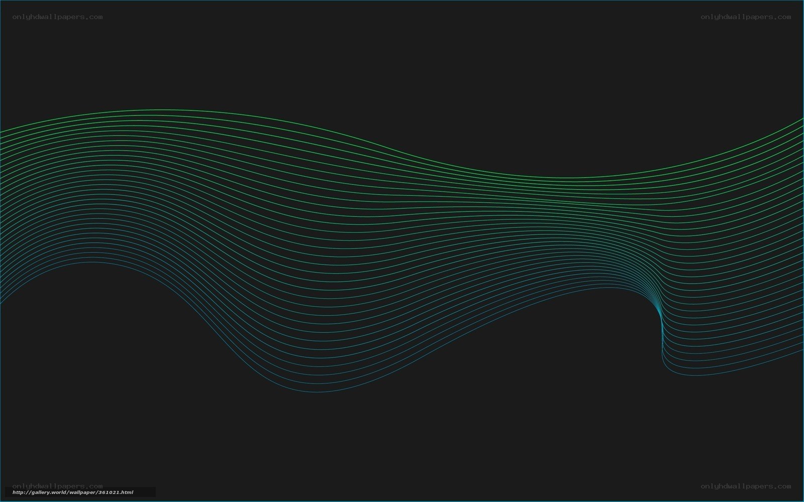 Green wave lines on black